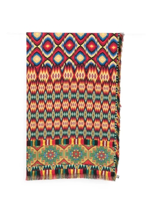 Pierre-Louis Mascia geometric-print fringed scarf - Red