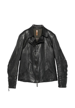 Layer Zero zip-up leather jacket - Black