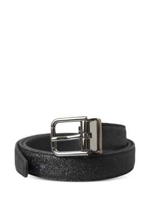 Dolce & Gabbana glitter-embossed leather belt - Black
