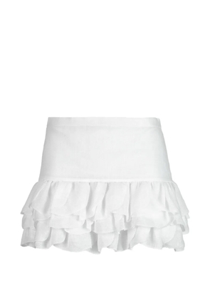 LUISA SPAGNOLI Tesa tiered ruffled-hem mini skirt - White