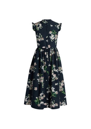 ERDEM floral-print ruffled midi dress - Blue