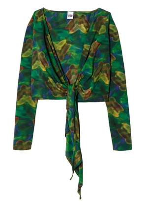 RE/DONE x Pamela Anderson wrapped cropped top - Green