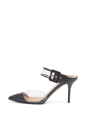 Aquazzura Optic buckle-detail mules - White