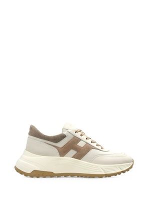 Hogan logo-patch suede-panel sneakers - Neutrals