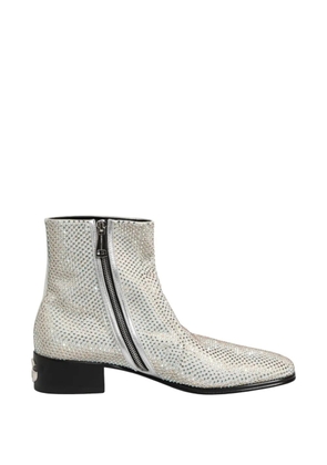 Dolce & Gabbana rhinestone-embellished ankle boots - White