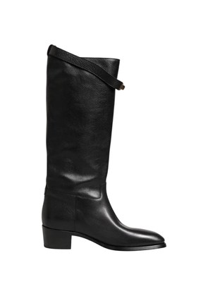 Dolce & Gabbana logo-plaque knee-high boots - Black