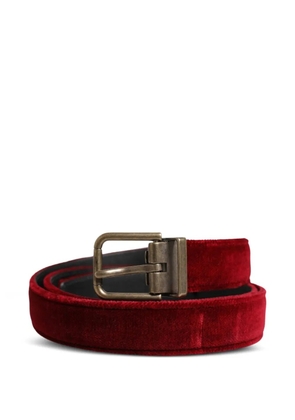 Dolce & Gabbana velvet buckle belt - Red