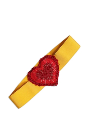 Dolce & Gabbana heart-patch grosgrain belt - Yellow