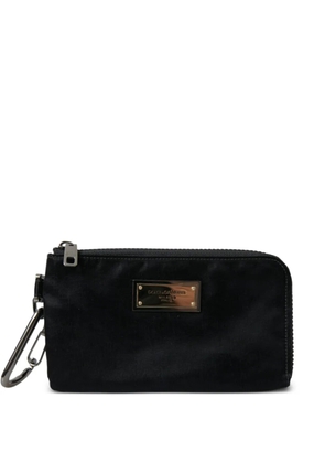 Dolce & Gabbana logo-plaque keyring pouch - Black