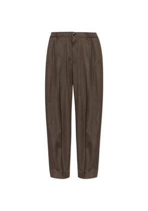 Brioni pleated wool trousers - Brown