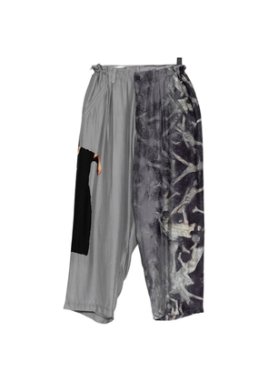Yohji Yamamoto unbalanced tuck trousers - Grey