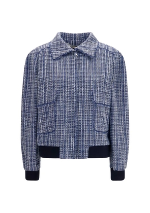 Kiton zip-up tweed jacket - Blue