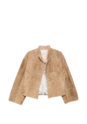 Liska high-neck textured jacket - Neutrals