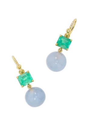 Irene Neuwirth Gumball emerald and chalcedony earrings - Gold