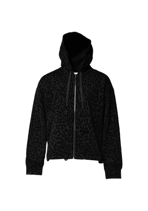 Dolce & Gabbana leopard-print zip-up hoodie - Black