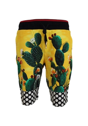 Dolce & Gabbana cactus-print polka-dot shorts - Yellow