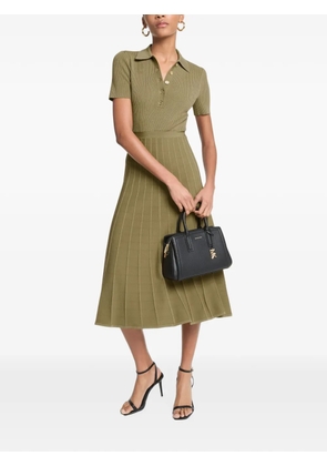 Michael Kors ribbed-knit polo midi dress - Green