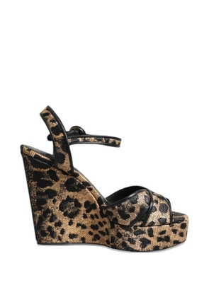 Dolce & Gabbana leopard-print platform sandals - Neutrals