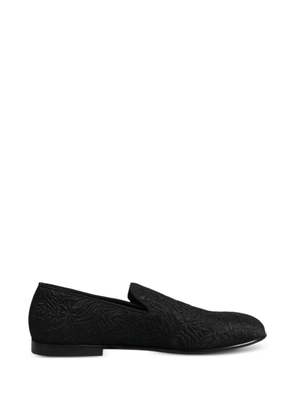 Dolce & Gabbana floral-jacquard loafers - Black