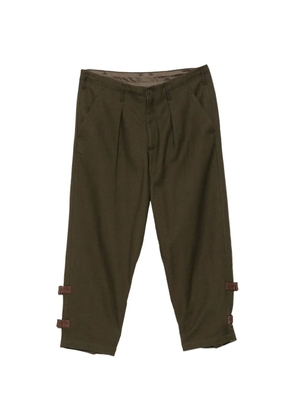 Yohji Yamamoto serge hem belted trousers - Green