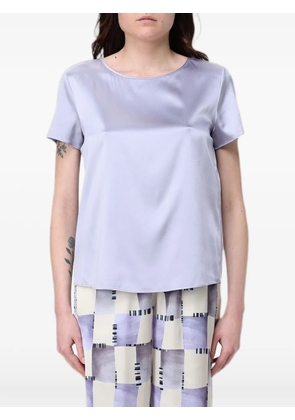 Emporio Armani satin-finish short-sleeve top - Purple