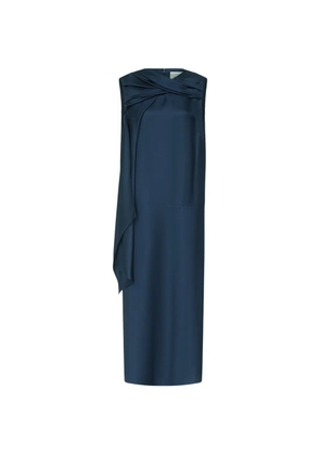 LouLou de Saison draped silk-twill mini dress - Blue