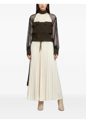 sacai pleated maxi dress - Neutrals