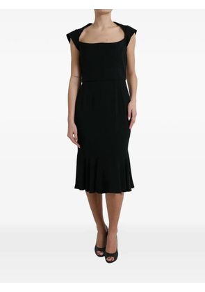 Dolce & Gabbana fishtail-skirt square-neck midi dress - Black