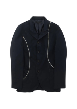 Comme Des Garçons Shirt twill garment-treated zip-detail blazer - Blue