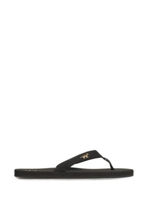 Maison Kitsuné x Indosole Easy Living fox-patch flip flops - Black
