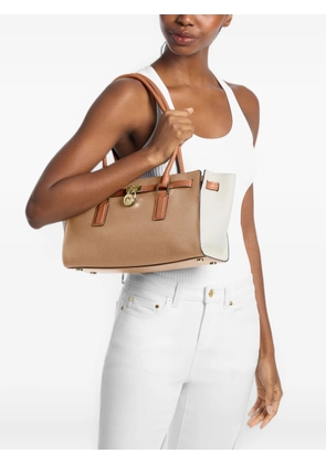 Michael Kors small Hamilton Moderne lock-pendant tote bag - Neutrals
