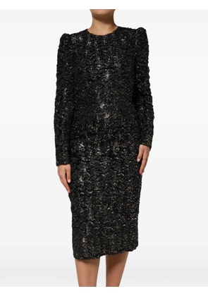 Dolce & Gabbana sequin-embellished boucle-tweed midi dress - Black