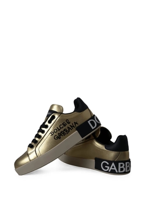 Dolce & Gabbana Portofino metallic sneakers - Gold
