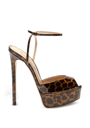 Casadei Flora leopard-print platform sandals - Neutrals