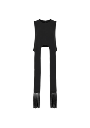 Alexis Rennes fringe-trim top - Black