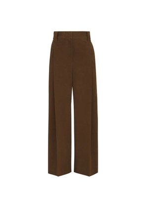 Brunello Cucinelli stretch-cotton moleskin loose sartorial trousers with monili - Brown