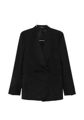 Tagliatore Super 110's double-breasted shawl-lapel wool blazer - Black