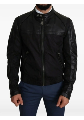 Dolce & Gabbana leather-panelled bomber jacket - Black