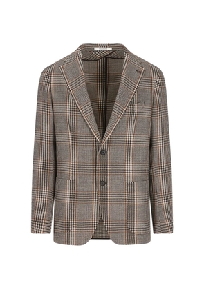 Tagliatore check-pattern notched-lapel jacket - Brown