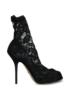 Dolce & Gabbana lace open-toe ankle boots - Black
