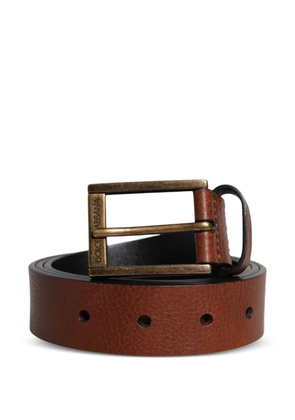 Dolce & Gabbana logo-engraved leather belt - Brown