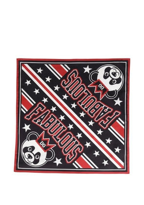 Dolce & Gabbana cotton panda-print scarf - Black