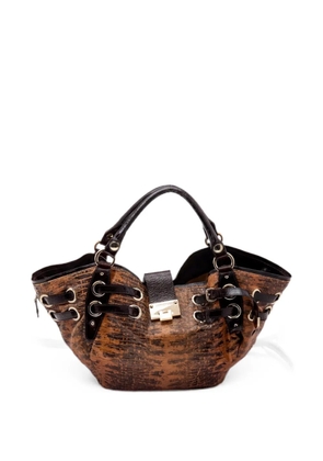 Jimmy Choo Pre-Owned lizard-embossed leather shoulder bag - Brown