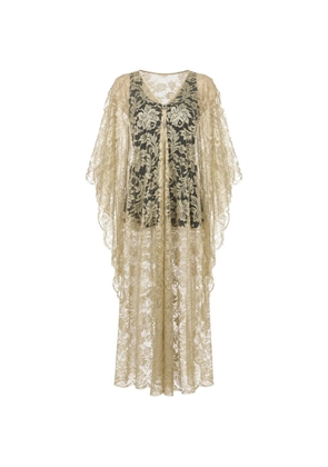Dolce & Gabbana floral-lace crystal-embellished maxi dress - Gold