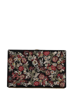 Dolce & Gabbana floral-embroidered clutch bag - Black