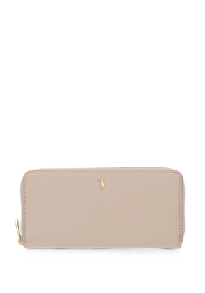 Trussardi zip emblem wallet - Neutrals