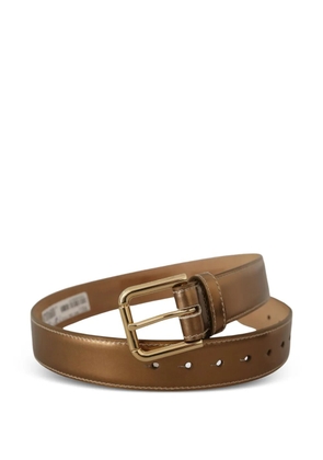 Dolce & Gabbana logo-engraved buckle belt - Brown