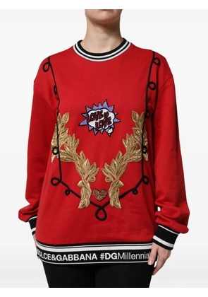 Dolce & Gabbana sequin-embellished embroidered sweatshirt