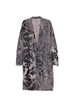 Yohji Yamamoto graphic-print coat - Grey