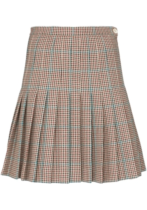 Off-White pleated checked mini skirt - Multicolour